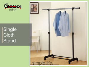 Perchero Doble Ajustable de Acero Inoxidable con Cajón de Almacenamiento, Secador Móvil de Hierro y Plástico, Elegante y Práctico - Product Image 3