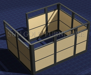 Hiện Đại Nửa Glass Tường Phân Vùng Gỗ Ngăn Pvc Phân Vùng Tường (SZ-WST794) - Product Image 4