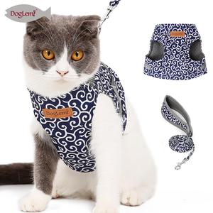 Jepang Bunga Desain Cat Harness dengan Tali Anjing Berjalan Harness