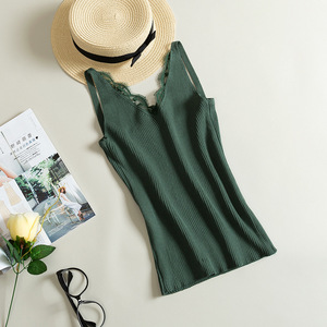 Nuova maglietta con maglia <span class=keywords><strong>senza</strong></span> <span class=keywords><strong>maniche</strong></span> da <span class=keywords><strong>donna</strong></span> in pizzo a fiori con cuciture a V - Product Image 6