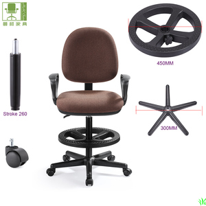 Tabouret de laboratoire avec accoudoir, tabouret de laboratoire réglable, chaise de secrétaire en tissu, chaise de personnel de travail, chaise de travail industriel - Product Image 2
