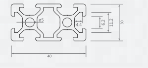Prix d'usine par kg d'Indonésie Série 2040 T Profil d'extrusion en aluminium industriel incurvé par fente - Product Image 5