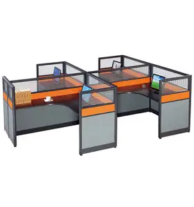 Four seat office cubicle partition standard sizes of workstation furniture