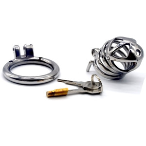FRRK 6 cm keuschheit käfig SM Männlichen keuschheit gerät metall cock cage keuschheit schloss penis in käfig mit schlüsselhalter - Product Image 6