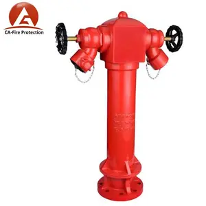 CA yangın kırmızı 4 inç BS750 2 yollu açık yangın söndürme ekipmanları flanş DN100 Pillar islak tip çıkış yangın drant rant