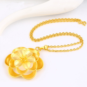 Xuping 보석 골드 두바이 24 캐럿 골드 가격 꽃 모양 펜던트 목걸이 - Product Image 1