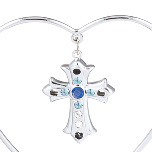 Crystocraft Religieux Fer Chrome Plaqué Christian Croix Figurine avec Brillant Coupe Cristaux Artisanat Cadeau - Product Image 2