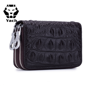 En gros personnalisé à la main en cuir <span class=keywords><strong>or</strong></span> noir coloré mode passeport porte-cartes à glissière porte-monnaie mini sac à main - Product Image 1