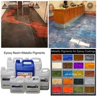 Système de peinture époxy transparente écologique Metallic Power pour sols, kit de 200 pieds carrés pour la construction et le transport, 100 % solide