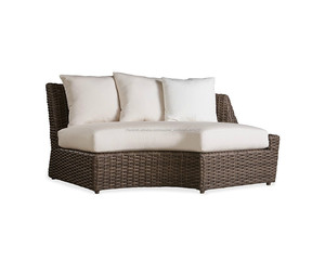 Exterior multifuncional gran sofá y otomana muebles mesa oval ronda de mimbre ratán tumbona - Product Image 4