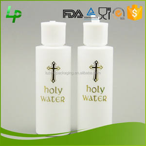 4 oz Tapa Tapa Redonda De Plástico HDPE Botella de Agua Bendita Al Por Mayor - Product Image 1