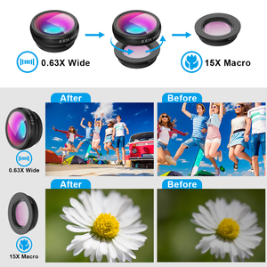 EN SOLDE! Accessoires pour téléphones mobiles Kit d'objectifs pour téléphones 5 en 1 Objectif pour appareil photo mobile grand angle/macro/fisheye/zoom/CPL pour <span class=keywords><strong>iPhone</strong></span> 15 - Product Image 3
