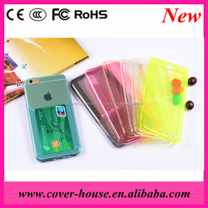 Proveedor china ultrafino transparente de tpu caso de la contraportada con la tarjeta de crédito titular <span class=keywords><strong>para</strong></span> el iphone 6 s caso - Product Image 1