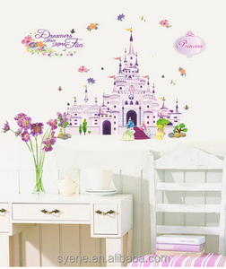 3d niños princesa vivero <span class=keywords><strong>pared</strong></span> mural pegatinas vivero flor Castillo <span class=keywords><strong>pared</strong></span> adhesivo <span class=keywords><strong>para</strong></span> el bebé habitaciones casa decoración <span class=keywords><strong>de</strong></span> la <span class=keywords><strong>pared</strong></span> - Product Image 2