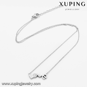 Collar con abalorio de corazón grabado de acero inoxidable, joyería de moda, venta al por mayor, 43516 - Product Image 4