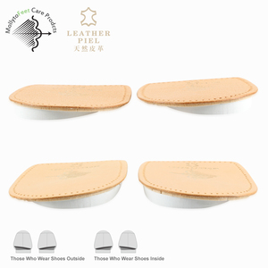 Corrective genuine leather support heel cushion insole with rubber for bowlegged - Product Image 4