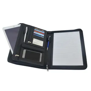 2020 popular new style A4 zipper PU conference portfolio bag organizer document file folder