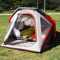Tente gonflable portative de PVC tente extérieure imperméable de 2 personnes avec des poteaux de tuyau de TPU