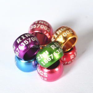 Zwarte CNC-gefreesde aluminium O-ring metalen vogelidentificatiepootring 8mm 0,7g milieuvriendelijk voor duivenpootband - Product Image 5