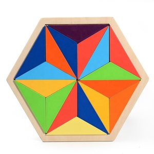 Educativos de madera en forma de cognitiva Arco Iris Montessori rompecabezas Material formas geométricas de Madera Juguetes - Product Image 3