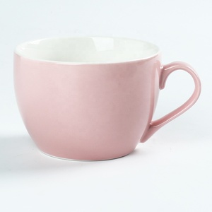 Tazón de sopa de cerámica en relieve barato grande de 18OZ de venta directa de fábrica con tapa y mango de plástico - Product Image 2
