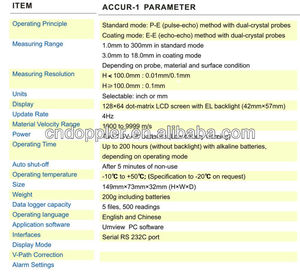 Doppler-medidor de espesor ultrasónico NDT, Accur-1 de 128x64 puntos - Product Image 6