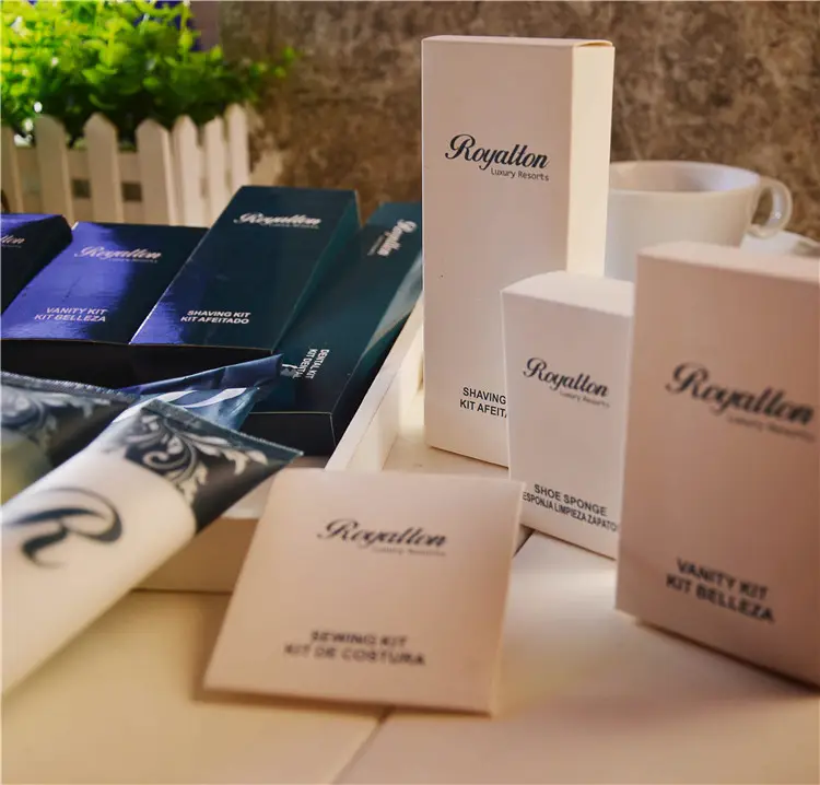 Atacado hotel suprimentos fabricação um tempo usar artigos de higiene pessoal/descartáveis hotel guestroom amenities set