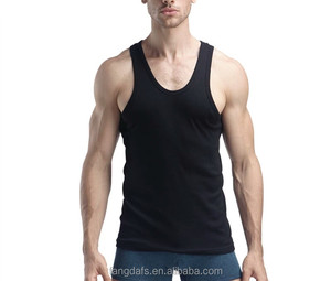 OEMファッションプレーンジャージータンクトップメンズトレーニングホワイトベストカスタムメンズシングレット - Product Image 4