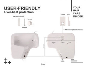 High Quality Ionic 1200W Hotel Bathroom Wall Mounted <strong>Small</strong> Automatic Pedestal <strong>Hair</strong> <strong>Dryer</strong> with Concentrator Nozzle - Product Image 5