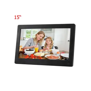 Full hd 1080p big size 15 inch digital photo frame with loop video playing