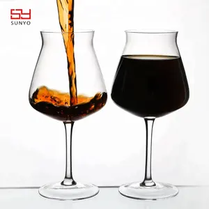 Funny Craft Custom Logo Tulip Goblet Stemmed Drinking Teku Beer Glass