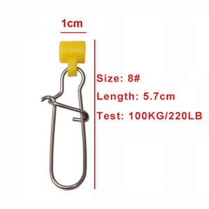 30 pz/scatola plastica testa pesca Snap girevole ad alta potenza lenza Sinker Slides con 8 # in acciaio inox Duo Lock Snap - Product Image 3