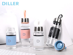 Productos ecológicos de boca ancha llanura de vidrio de borosilicato libre de BPA botella de agua al aire libre - Product Image 2