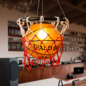 Lampadario Vintage a Forma di Pallone da Basket, Lampada a Sospensione con Gabbia in Acrilico - Product Image 6