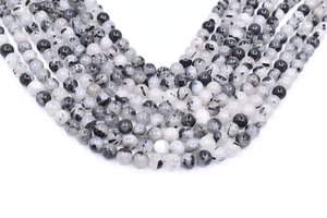 Wholesale Natural Smooth Charm Gemstone <strong>Black</strong> Rutilated Quartz Stone Loose <strong>Beads</strong> for Jewelry Making - Product Image 4