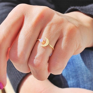 Resizable Moonstone <strong>Rings</strong> for Ladies Rainbow Opal <strong>Ring</strong> Female Stackable <strong>Thin</strong> <strong>Ring</strong> Wedding Bands - Product Image 4