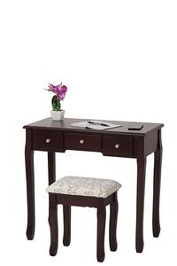 <span class=keywords><strong>Coiffeuse</strong></span> marron <span class=keywords><strong>avec</strong></span> <span class=keywords><strong>tabouret</strong></span> <span class=keywords><strong>et</strong></span> lumières <span class=keywords><strong>LED</strong></span>, 5 tiroirs <span class=keywords><strong>et</strong></span> commode à miroir, Table de maquillage, de couleur blanche - Product Image 6