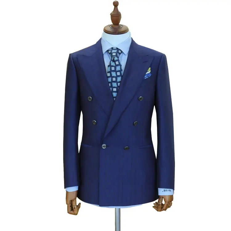 2019 new style latest formal navy color double breasted blazer designs for wedding for men