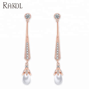 RAKOL EP527 di goccia <span class=keywords><strong>orecchini</strong></span> <span class=keywords><strong>in</strong></span> <span class=keywords><strong>argento</strong></span> zircone ciondola gli <span class=keywords><strong>orecchini</strong></span> penzoloni <span class=keywords><strong>orecchini</strong></span> earing per le donne - Product Image 2