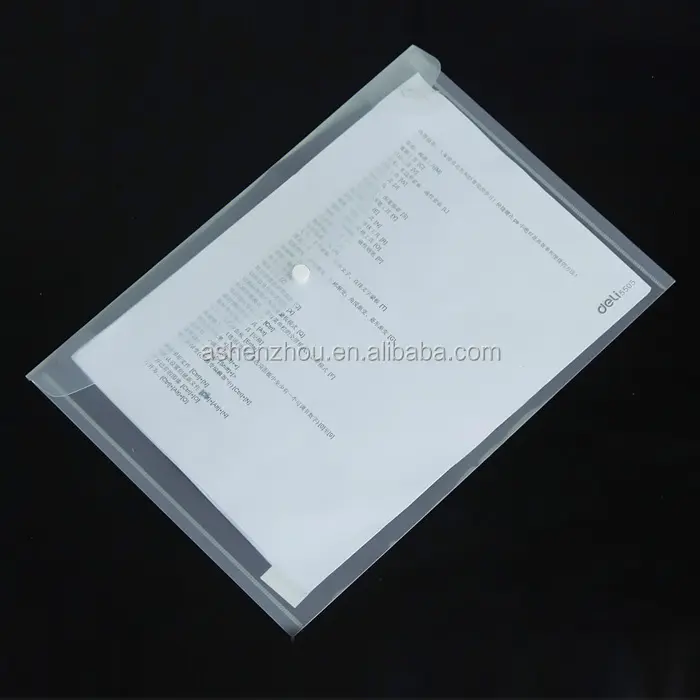 Hot sale high quality custom PP plastic envelop document file bag waterproof clear folders with pockets