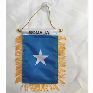 Günstige benutzer definierte Satin Mini Somalia Flagge für Auto Rückspiegel