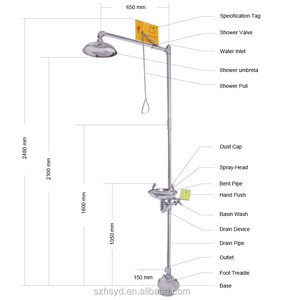 Ducha <span class=keywords><strong>de</strong></span> Seguridad y <span class=keywords><strong>Lavaojos</strong></span> <span class=keywords><strong>de</strong></span> <span class=keywords><strong>Emergencia</strong></span> para Uso Industrial General - Product Image 2