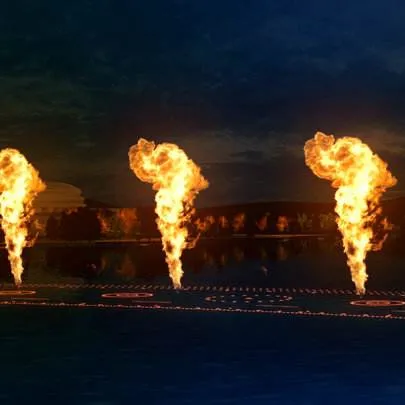 Dekoratif yangın çeşmesi yangın alev su çeşmesi tasarımı AUS gökkuşağı
