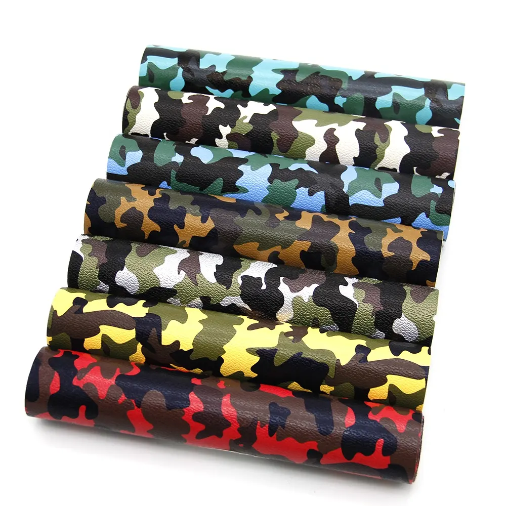 Camo Vinyl Materiaal Camouflage Borduurwerk Crafting Faux Synthetisch Leer 84582