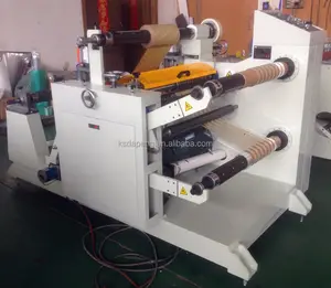 Mesin pemotong Rewinder Label Slitter, Rewinder otomatis 120 m/menit, lebar kerja 650mm