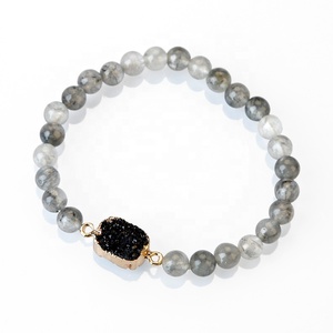 <span class=keywords><strong>Bracelet</strong></span> de perles en pierre naturelle, Bracelets avec pendentif en cristal, en pierre d'améthyste, <span class=keywords><strong>Bracelet</strong></span> à perles rondes, pour femmes et filles - Product Image 5