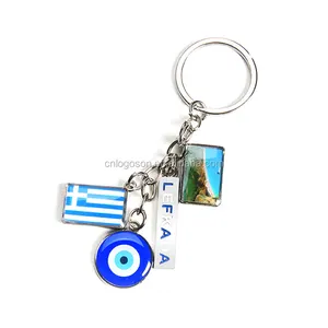 Porte-clés personnalisé en métal du mauvais œil, pendentif, grec, chanceux, tourisme, Souvenir, mauvais œil
