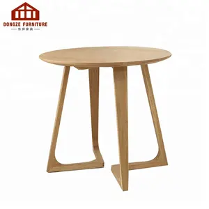 Morden Design And Hot Sale Round Wood Dining Table And Running Leg Desk