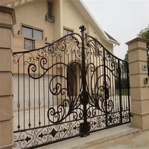 Portes de entrée en fer forgé, personnalisées, Design de porte d'entrée pour Villa privée, meilleure vente