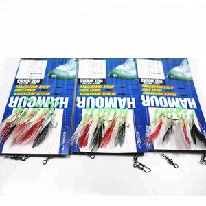 Sabiki-aparejos de pesca de agua salada, 8 anzuelos con piel de pescado <span class=keywords><strong>Real</strong></span>, Señuelos de Pesca, cuentas luminosas - Product Image 2